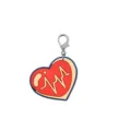 Red medical heart ECG PVC keychain with lobster clasp, cute creative bag charm accessory - Heartbeat ECG