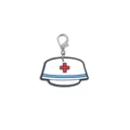 Cute blue medical cartoon PVC keychain nurse hat pendant with lobster clasp key ring decor. - 10