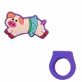 Cartoon Schwein PVC weich Gummi Ring DIY Kinder Spielzeug niedlich Schmuck Zubehör Fingerring - 04