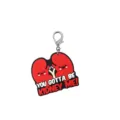 Cute red medical PVC keychain with funny kidney pun design and secure lobster clasp gift. - Kidney Shaped