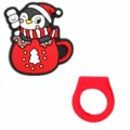 Noël pingouin PVC caoutchouc souple bague diy enfants dessin animé rouge cadeau - 04
