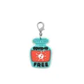 Blue medical cartoon PVC keychain with lobster clasp, featuring a cute vaccine bottle design. - 13