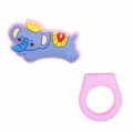 Simpatico animale cartone animato PVC anello gomma morbida DIY giocattolo colorato anello gioiello - Nero Simmetrico (07)