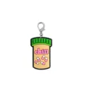 PVC soft rubber pill bottle keychain with cute capsule design and lobster clasp. - 16