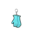 Cute medical glove keychain with silver lobster clasp, cartoon pendant accessory for daily use. - 14