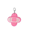 Cute pink bandage PVC soft rubber keychain bag charm with secure metal lobster clasp. - 17