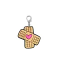Cute cartoon bandage keychain with pink heart pendant, perfect bag accessory charm. - 15