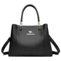Zwarte damestas stijlvolle handtas schoudertas en crossbody tas voor dames - Zwart