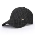 Stylish plaid warm baseball cap for women autumn and winter outdoor fashion casual hat - Adjustable / Gray