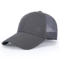 Classic grey mesh baseball cap, breathable summer outdoor sunshade quick-drying hat. - Adjustable / Gray