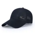 Men's Summer Breathable Mesh Baseball Cap Quick-Dry Outdoor Sports Sun Hat Dark Blue Cap - Adjustable / Blue