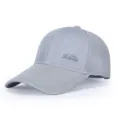 Summer breathable mesh baseball cap, outdoor sun protection visor hat for men, casual gray design. - Adjustable / Light Gray