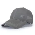 Grey breathable mesh baseball cap for men, summer outdoor sun protection duck tongue hat. - Adjustable / Light Gray