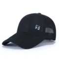 Men summer breathable mesh baseball cap casual outdoor sun protection fishing hat black - Adjustable / Blue