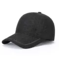 Men's Autumn Winter Warm Baseball Cap Thickened Windproof Casual Hat Herringbone Fabric - Adjustable / Gray