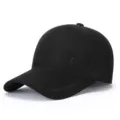 Men's black fleece-lined baseball cap, warm winter outdoor casual dad hat variant. - Adjustable / Black