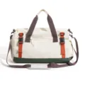 Large capacity travel duffel bag for men sports gym bag overnight waterproof weekend bag. - White & Green Colorblock Without Logo