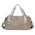 Large capacity travel duffel bag lightweight waterproof gym bag for short trips and fitness. - Khaki