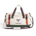Large capacity travel duffel bag men fitness sports bag outdoor business luggage bag. - White & Green Colorblock With Logo
