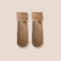 Thickened fleece thermal winter mid-tube socks for women, cozy home floor sleep socks. - One Size / Light Coffee