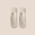 Thickened fleece snow socks for women, warm winter mid-calf thermal socks for home sleeping cozy. - One Size / Off White