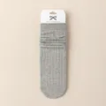 Comfortable women grey slouch socks featuring cute embroidered heart design cotton material. - One Size / Light Gray