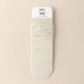 Women winter mid-calf socks cute embroidered heart cotton slouch socks main display view - One Size / Beige