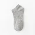 Men's grey ankle socks short cotton breathable athletic casual socks main product view! - One Size / Grey Low Cut Socks