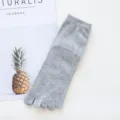 Men cotton five toe socks solid color grey breathable short toe socks for summer wear - Light Gray