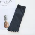 Men solid dark grey five toe socks breathable cotton split toe short athletic socks - Dark Gray