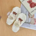 Chaussettes invisibles mignonnes ours pour femmes en coton respirant chaussettes basses. - Taille Unique (Emballage Individuel) / Blanc Lait
