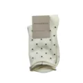 Women rolled edge polka dot cotton socks, cute sweet mid tube daily wear student hosiery. - One Size / Milky White