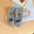 Chaussettes invisibles basses chaton ours gris mignon pour femme en coton doux et confortable. - Taille Unique (Emballage Individuel) / Gris clair