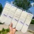 Calcetines slouch blancos para mujer pack de 5, calcetines largos casuales y cómodos. - Blanco Sin Costuras Otoño Invierno