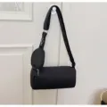 Μαύρη Νυλον Τσάντα Ώμου Casual Crossbody με Μικρό Πορτοφολάκι Μοντέλο Παραλλαγή - Μαύρο