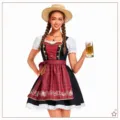 Traditional German Oktoberfest Bavarian Dirndl dress costume with apron for women carnival - S / Set