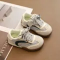 Baskets décontractées pour enfants, chaussures de course gris clair souples et confortables. - 34 / Blanc Cendré
