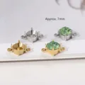 Stainless steel blank settings and approx 7mm crystal rhinestone jewelry findings. - Double Flat Ring / 7mm / Steel