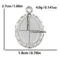 Colgante de lágrima de acero inoxidable para componente de joyería artesanal diy 2.7cm - Plateado