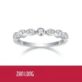 S925 silver moissanite ring featuring alternating round and marquise stones for women. - US Size 5 / HK Size 11 / Moissanite Ring