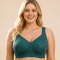 Soutien-gorge sans armatures grande taille pour femme, bralette verte confortable. - Émeraude
