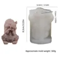 DIY cute squirrel silicone mold for handmade scented candles, resin art and craft decoration items. - YT25026 Squirrel Mold / Clear White