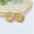 Stilvolle matte goldene edelstahl geometrische creolen für damen, schickes retro design. - Matter Unregelmäßiger Geometrischer Stil (XL1-020)