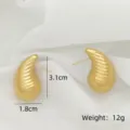 Elegante goldene Edelstahl Tropfen Ohrringe für Damen, vintage gerippter Modeschmuck. - Diagonale Streifen-Tränenform (XL1464-45)