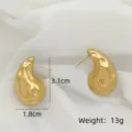 Goldene unregelmäßige Tropfen Ohrringe Edelstahl Vintage minimalistische Modeschmuck - Glatter Stromlinien-Tränenstil (XL1464-46)