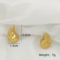 Goldene Edelstahl Tropfen Ohrstecker, schickes minimalistisches Design, leicht 7g. - Schlanker Stromlinien-Tränenstil (XL1464-47)