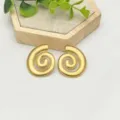 Matte goldene Spiralen Ohrringe, geometrisches Design, eleganter Retro Damenschmuck. - Matter Spiral-Geometrischer Stil (XL1-021)