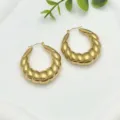 Elegante goldene Croissant Creolen für Damen, modischer Vintage Edelstahl Schmuck. - 3D Retro Croissant-Hoop-Stil (XL1-024)