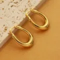 Goldene Edelstahl U-förmige Creolen Minimalistischer Retro Nischen Modeschmuck für Damen - Gold U-Form Glatter Luxus-Stil (XL1464-05)