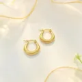 Minimalistische goldene Edelstahl Creolen, schicke vintage leichte Alltags Schmuckstücke. - Minimalistischer Retro Dicker Kleiner Stil (XL1-030)